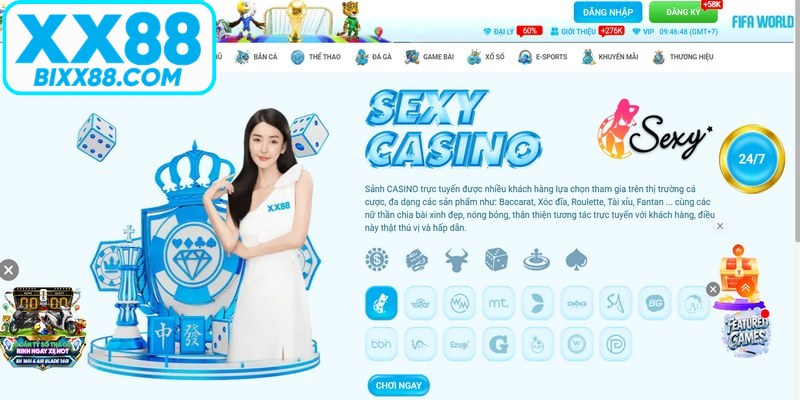 Các sảnh chơi đỉnh cao làm nên thương hiệu casino XX88