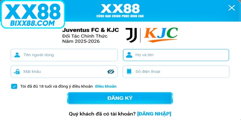 Điền đầy đủ thông tin vào biểu mẫu quy định cho việc tạo tài khoản
