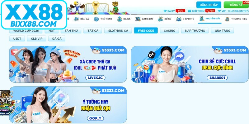 Khuyến mãi tại nhà cái XX88 mang đến vô vàn sự kiện nổi bật