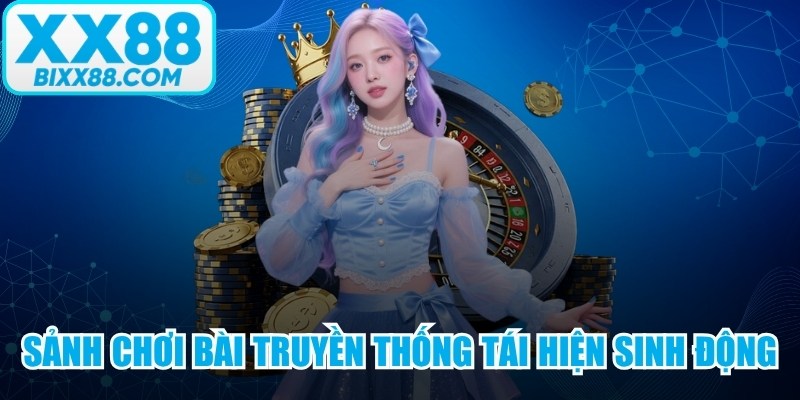 Sảnh chơi bài truyền thống XX88 được tái hiện sinh động